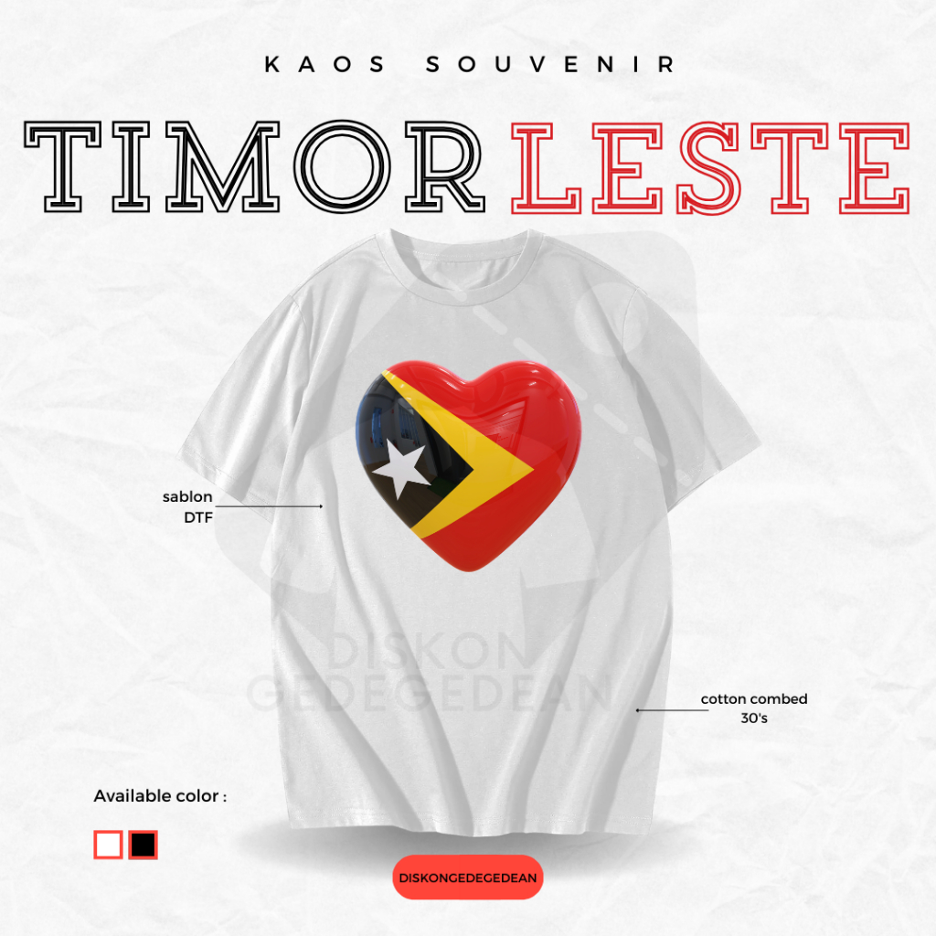 Diskongedegedean Kaos Souvenir Timor Leste Baju Tshirt Oleh Oleh Kota Dili Dewasa Anak Banyak Gambar