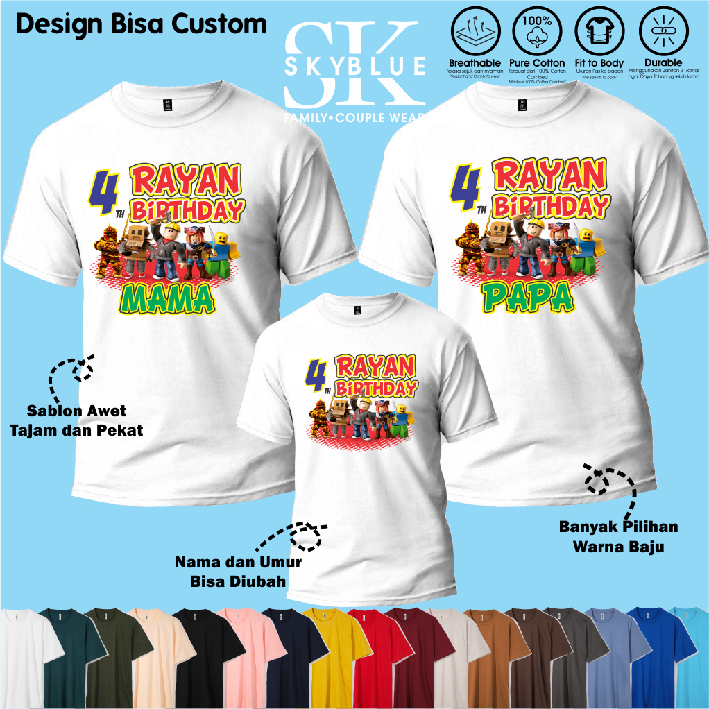 BERGARANSI  Baju Kaos Couple Keluarga | Kaos Family Ultah ulang tahun happy birthday Anak | Kaos Pri