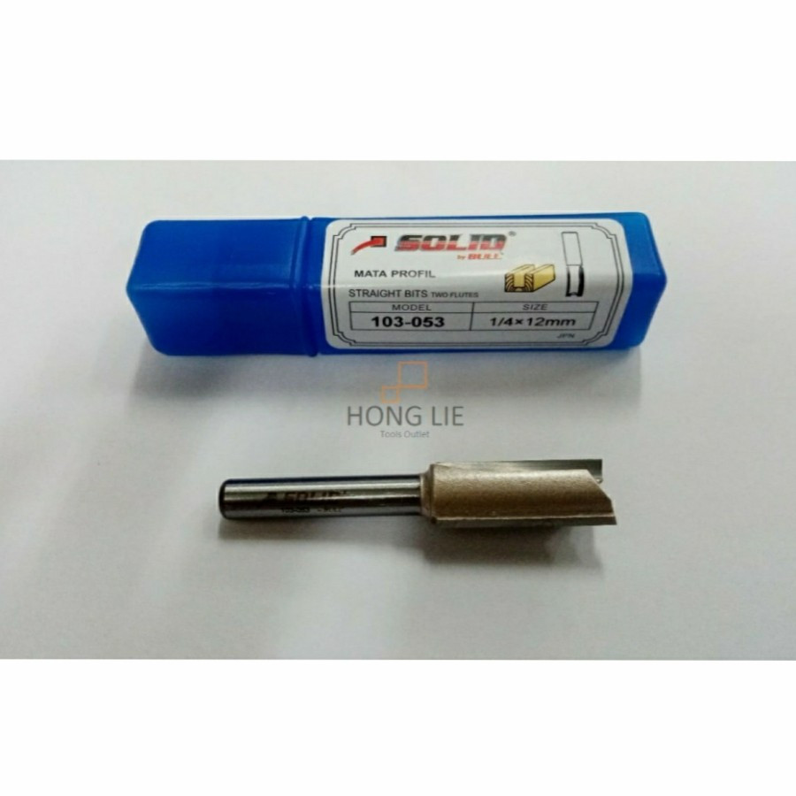 Solid 103-053 Mata Profil Router Lurus 12mm 12 mm Straight Bit