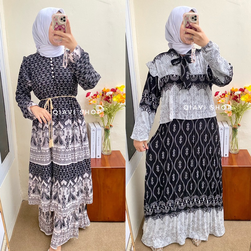 Gamis Plisket Polos Warna Hijau Navy milo Pink nude purpleRusta Maxi / Evi maxi / dina Maxi : Gamis 