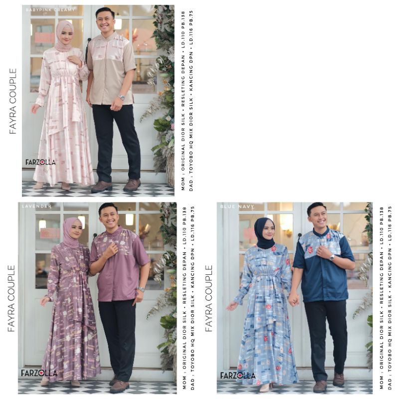 FAYRA Couple Gamis & Koko Original Dior Silk  || By FARZOLLA