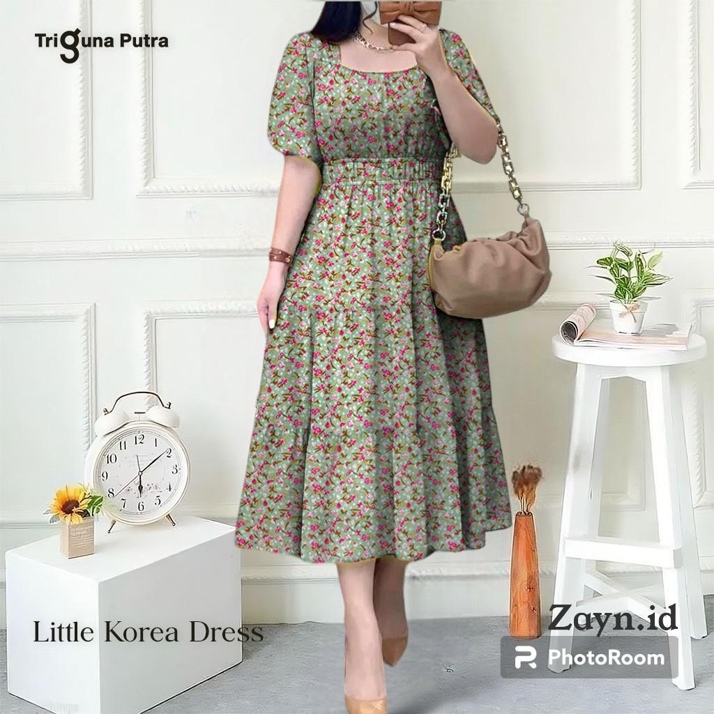 BAJU DRESS MOTIF BUNGA KEMBANG ALENA DRESS WANITA TERBARU DRESS WANITA KOREA