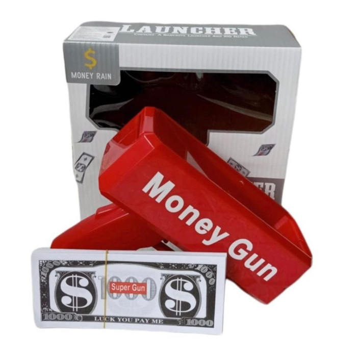 Mainan Tembakan Money Gun Dollar mainan pistol Uang mainan
