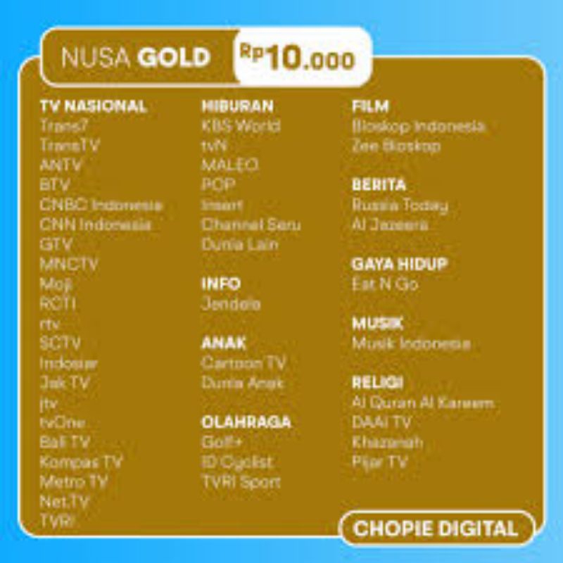 Nusa gold TRANVISION NUSANTARA HD 1bulan