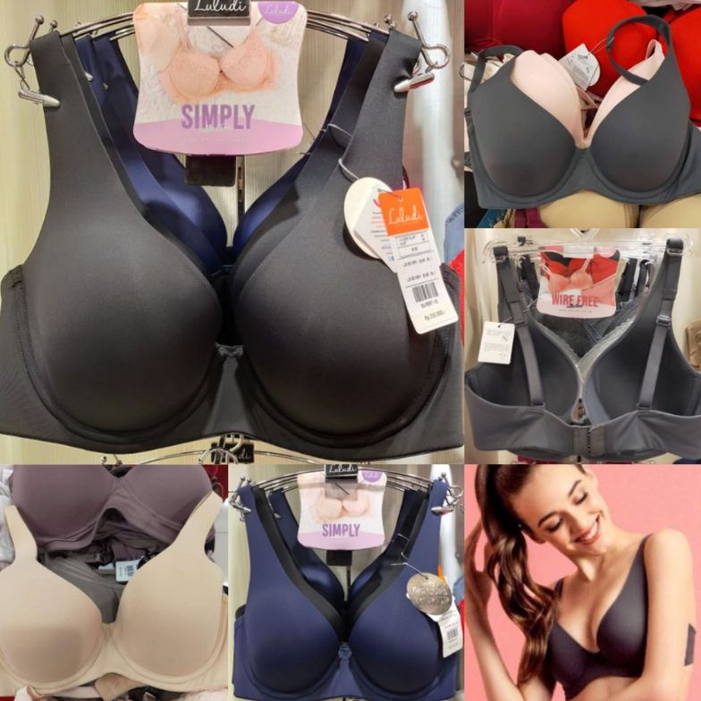 Murah SALE ORIGINAL LULUDI WACOAL FULLCUP BRA KAWAT POLOS FULL CUP BLUE NAVY CREAM GRAY ABU BLACK HI
