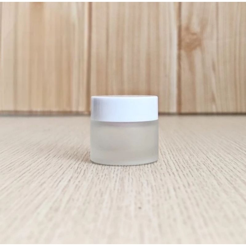 POT KOSMETIK KACA JAR 10GR / POT CREAM 10gr KACA FROSTED TUTUP PUTIH