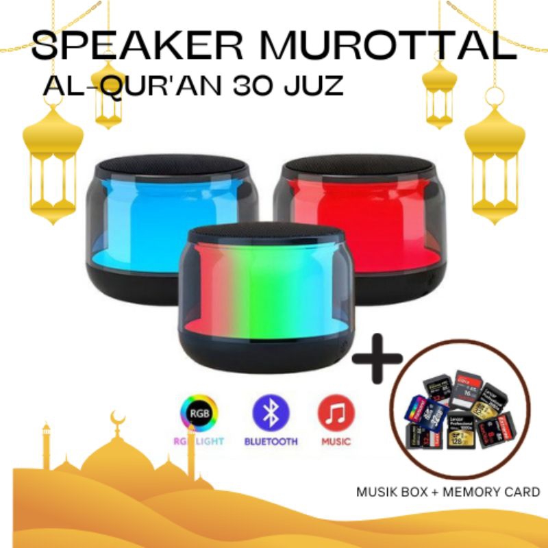 Speaker Murottal Al Qur'an 30 juz lengkap musik box + memory card
