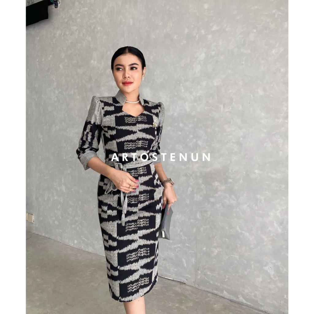 CLAUDIA DRESS TENUN TERBARU DRESS KERJA DRESS KEKINIAN BAJU TENUN