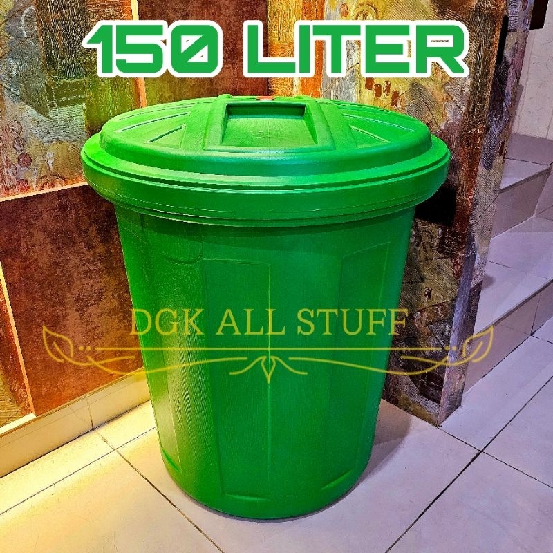 Tong Drum Tempat Sampah Besar Jumbo Ember Air Bertutup Tutup Plastik 150 L 150L 150 Liter SUPER JUMB