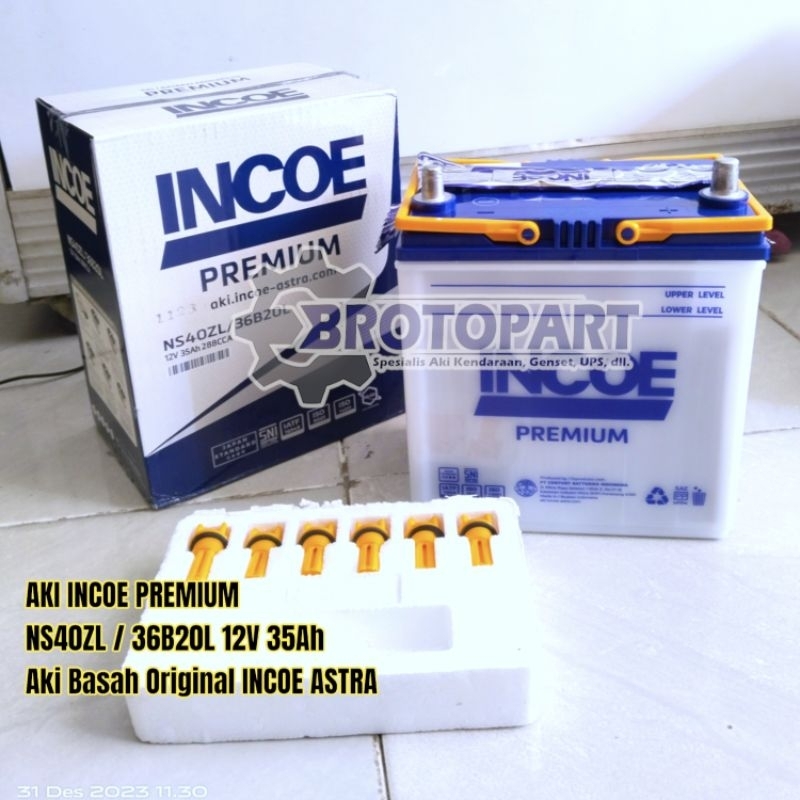 Aki Mobil INCOE NS40ZL 36B20L PREMIUM 35Ah Aki Basah Original INCOE ASTRA