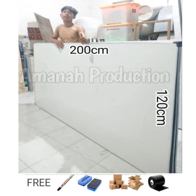 

Papan Tulis Whiteboard ukuran 120cm x 200cm single face