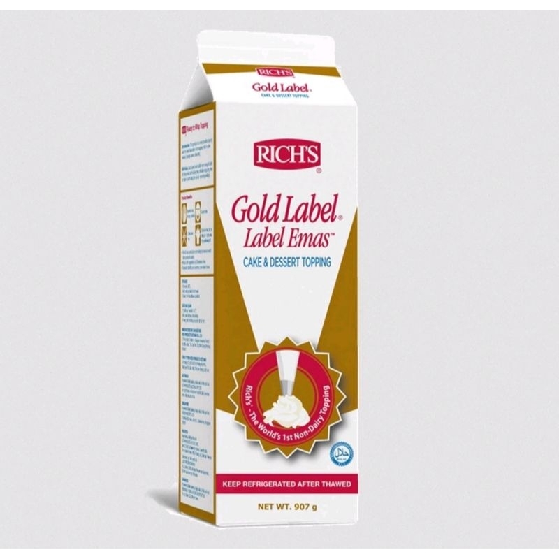 

Rich's Gold Label whip cream cair 907gr