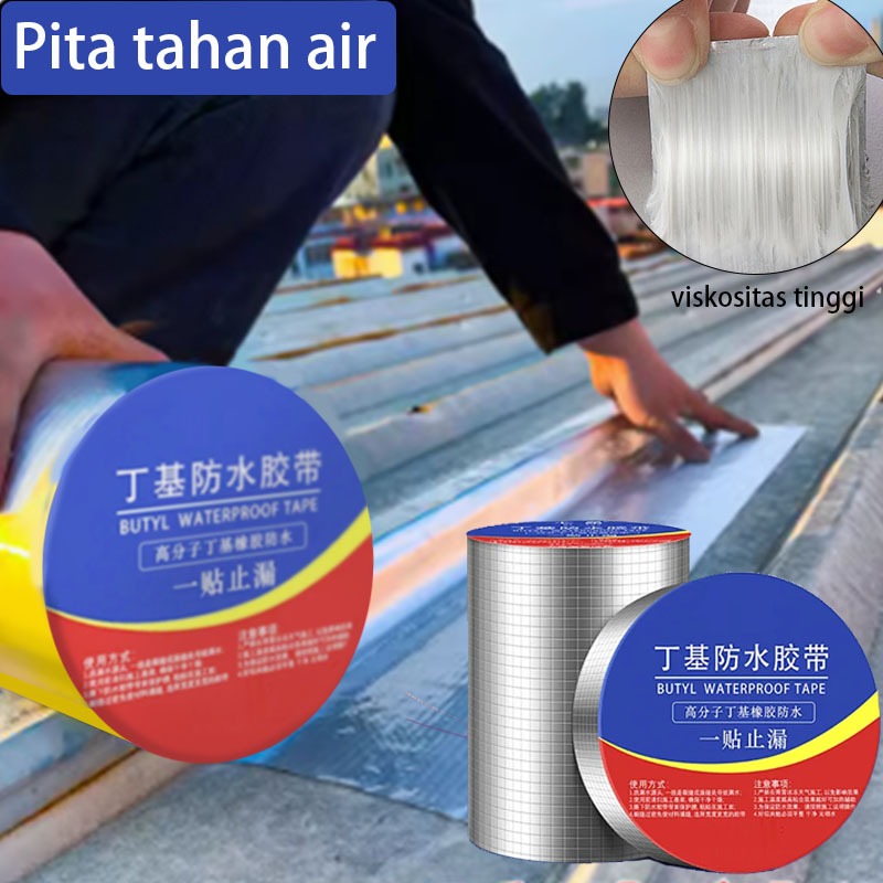 COD Lakban Anti Bocor Aluminium Foil Perekat Super Tape Waterproof Lebar 5CM-20CM Panjang 5M