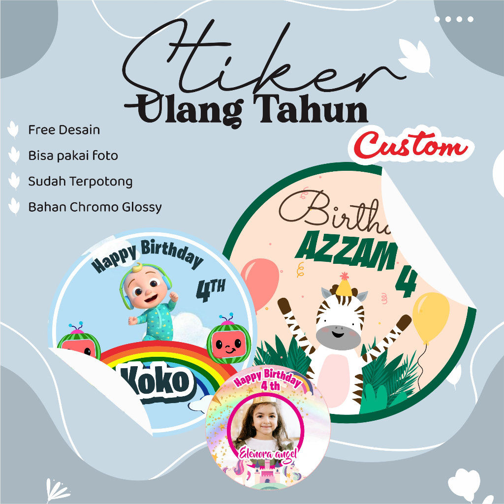 

Stiker Ulang Tahun Bulat Anak Custom Unik