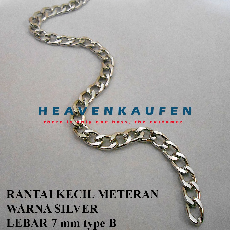 XGX727  Rantai Kecil Lebar 7 mm Warna Silver Type B Meteran