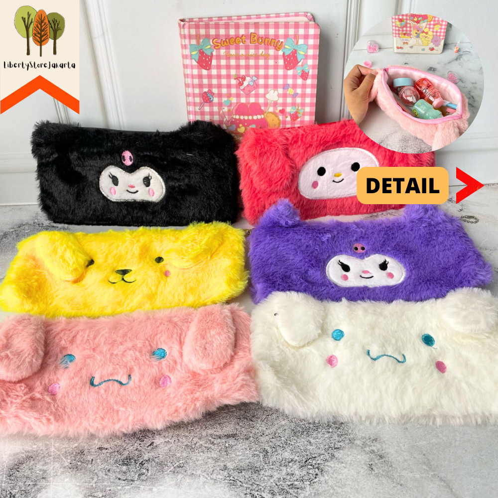 

Kotak Pensil Bulu Sanrio Telinga Menonjol KP-1151 Pompompurin Melody Kuromi Cinnamoroll Pencil Case Perlengkapan Sekolah Kado Ulang Tahun Ready Grosir