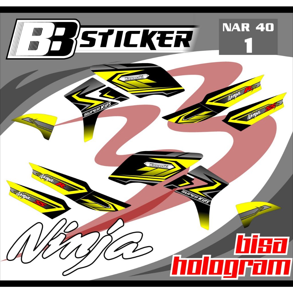 STRIPING PREMIUM Kawasaki Ninja R Ninja SS BISA HOLOGRAM List Sticker Variasi Nar 40