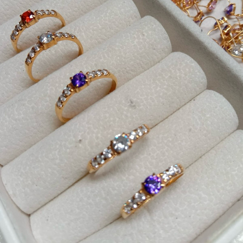 Cincin Emas Batu Permata Kadar 300/6K 1Gram Alfazza Gold