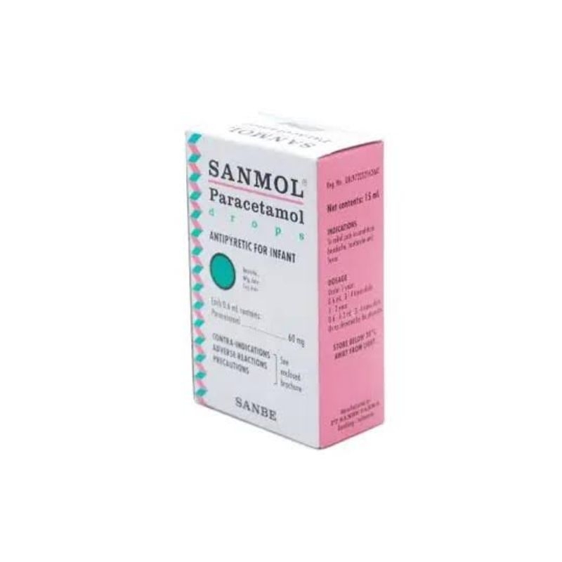 Sanmol Paracetamol Drops 15ml | Obat Penurun Demam & Panas Bayi - Anak 2 tahun