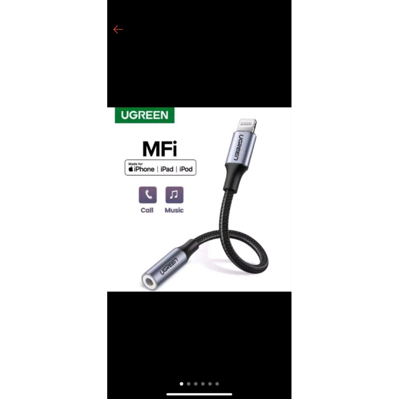 Ugreen Mfi Lightning to Jack 3.5mm IPhone Headset Adapter Mic Audio