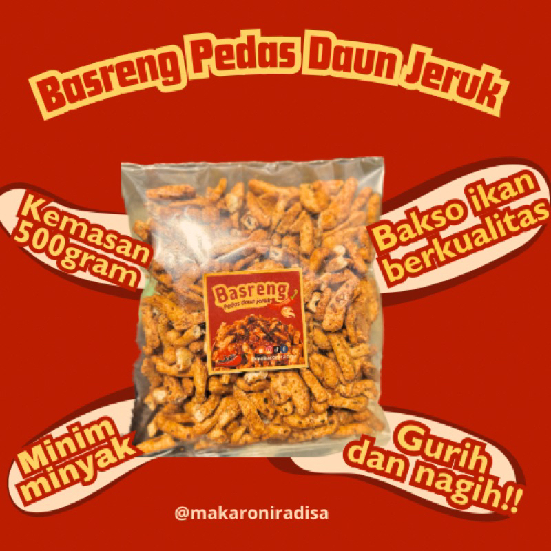 

Basreng Pedas Daun Jeruk 500gram | snack viral | jajanan kekinian | gurih dan nagih