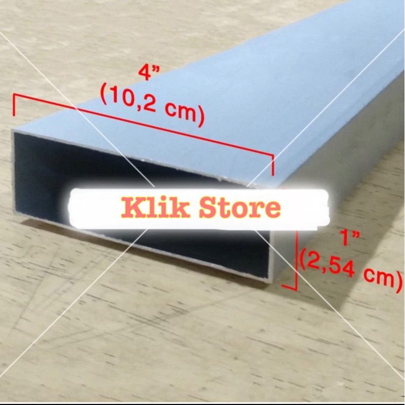 Hollow Jidar / Kotak Aluminium 1x4 inch ( 2,5 x 10 cm)  // PER BATANG // 6 METER