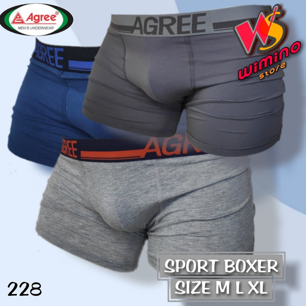 W228 Agree Celana Dalam Boxer Pria, Celana Dalam Laki Kaki, Cd Pria Agree  Size M - XL