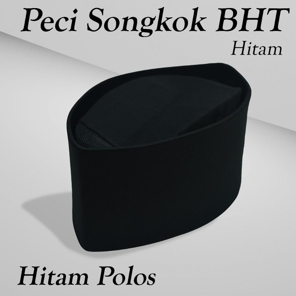 Peci Songkok Kopiah BHT Hitam Polos Anti Air Harga Terjangkau Bagus Adem