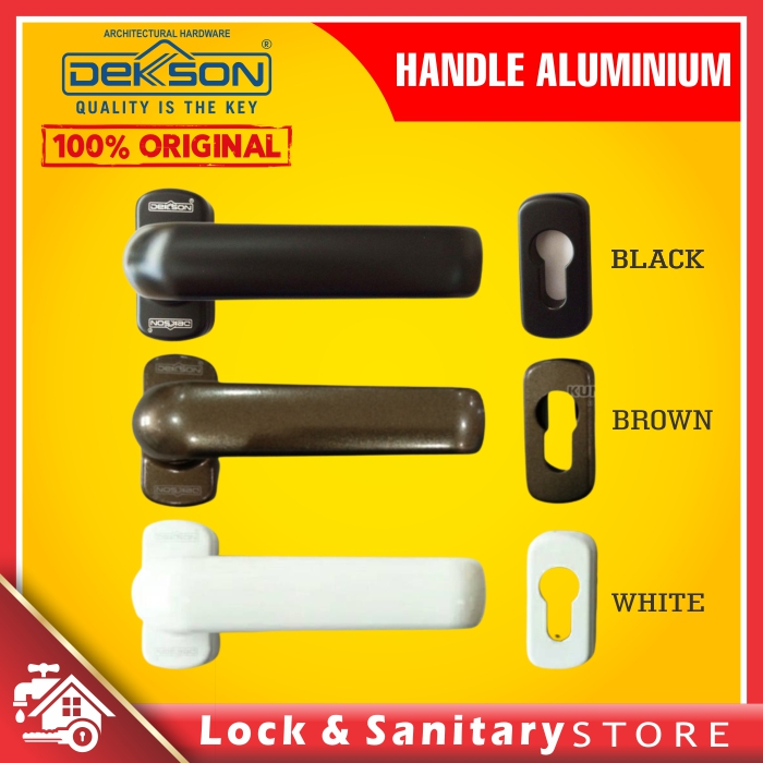 Handle Dekson LHR 0816 Hitam, Putih, Coklat Gagang Pintu Aluminium Hitam