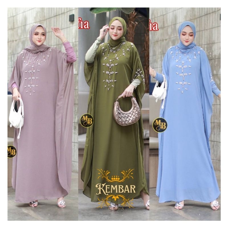 Kaftan Dress Shofia Ceruty Baby Doll Payet Mutiara Sulam Free Manset Jumbo Big Size