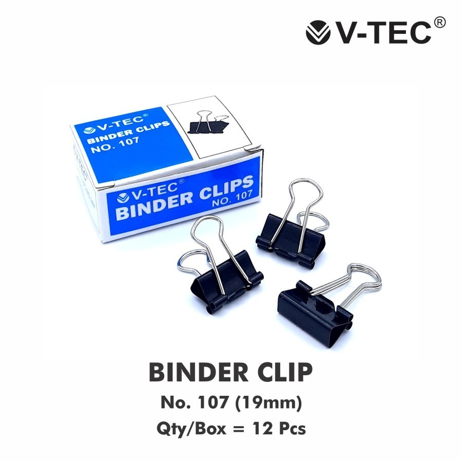 

V-TEC BINDER CLIP 107 19MM - PAPER CLIP - KLIP KERTAS