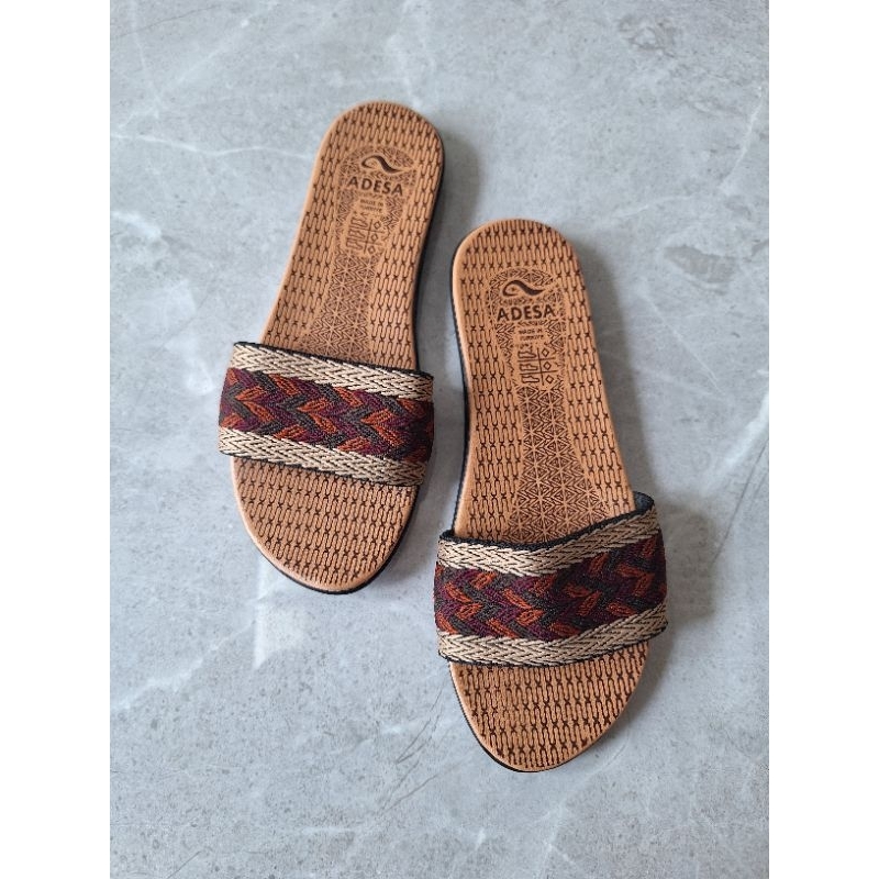 Sandal flat wanita sendal slip on tanpa hak