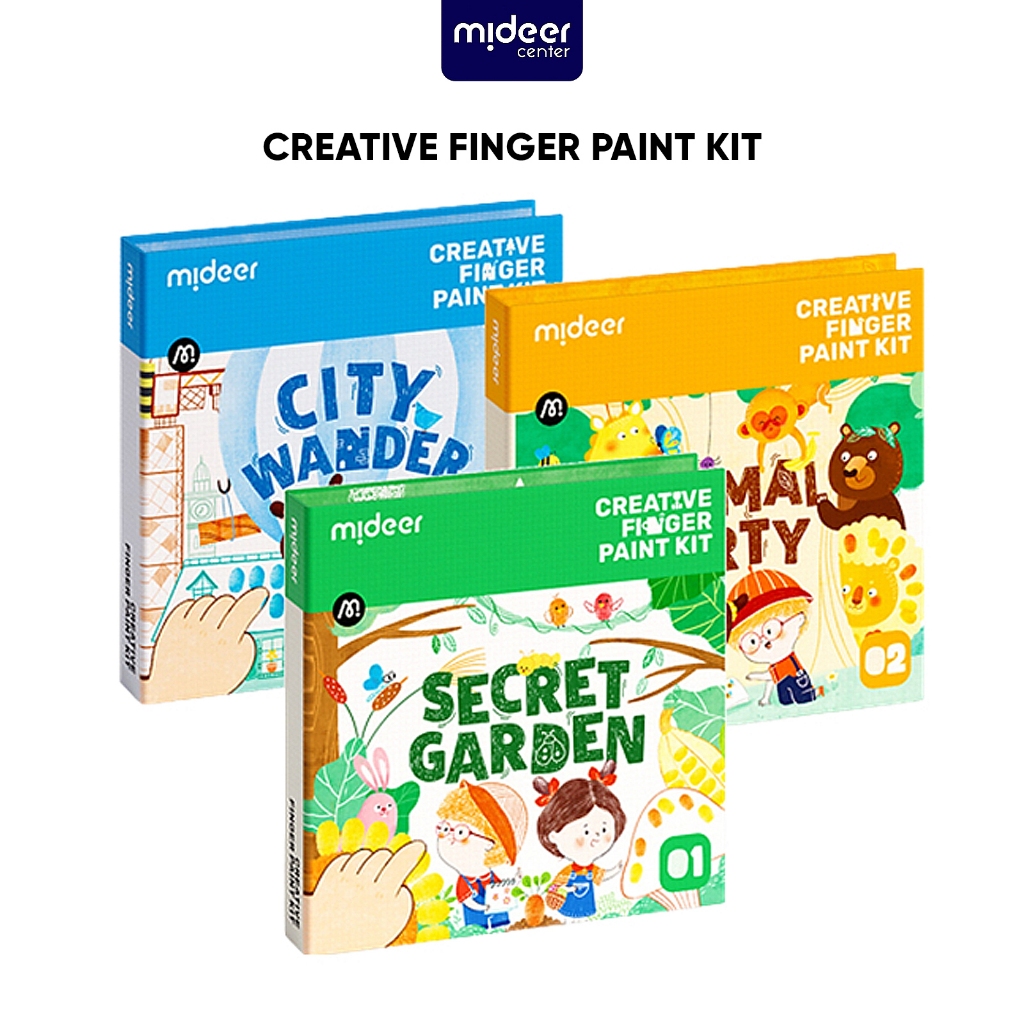 Mideer Buku Mewarnai Anak - Painting Book | Finger Painting Kit Coloring Sensory Play - Mainan Eduka