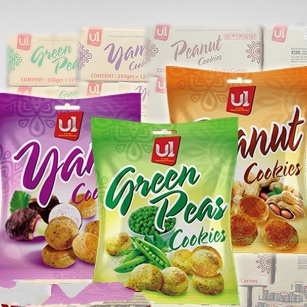 

Ui Cookies 350g Kukis Halal Yam, Peanut, Greenpeas