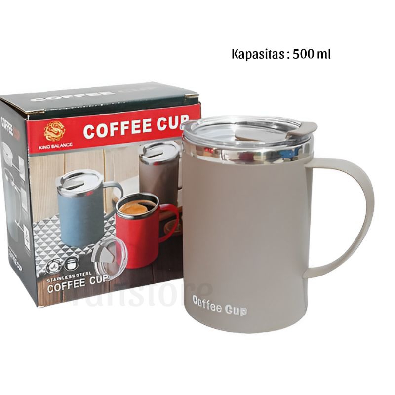 Cangkir Kopi Mug Stainless 500 ml/Mug Coffee Tahan Panas