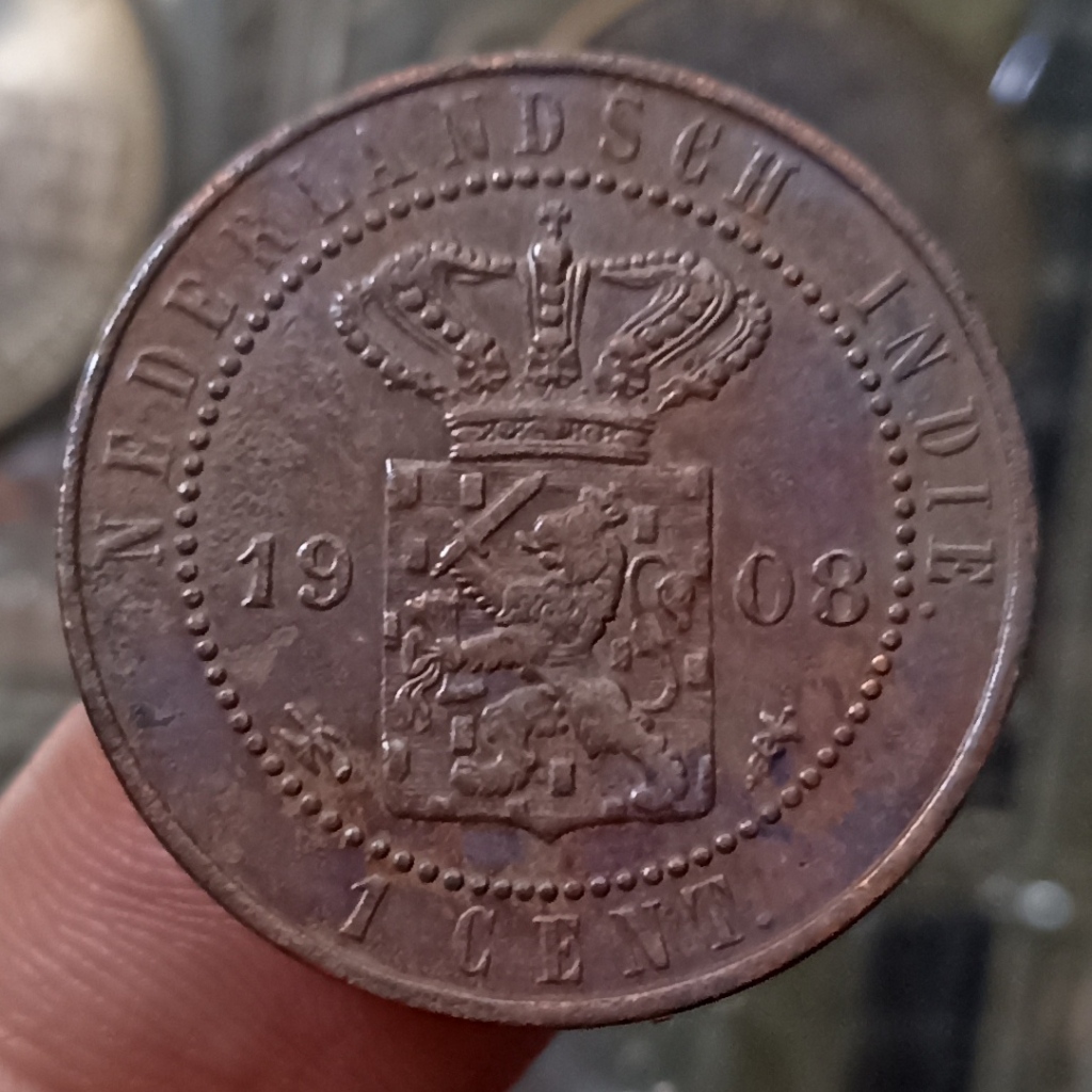 Koin Kuno Bengol Nederlandsch Indie 1 Cent Tahun 1908