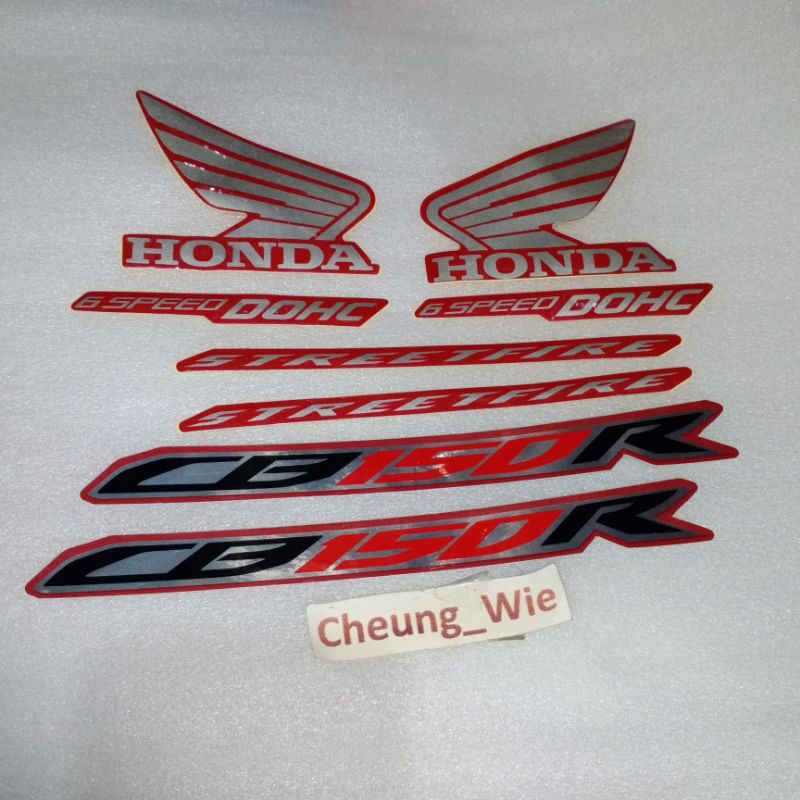 lis body Stiker Striping Honda New CB150R LED Streetfire Red merah Crome