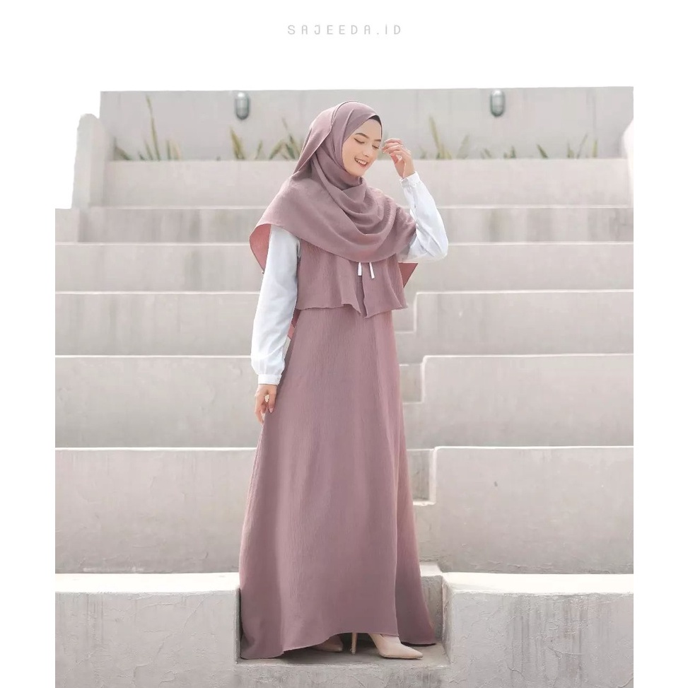 Murah Grosir gamis anak remaja wanita perempuan cewek tanggung Terbaru SANIA SET Usia 12Tahun 13Tahu