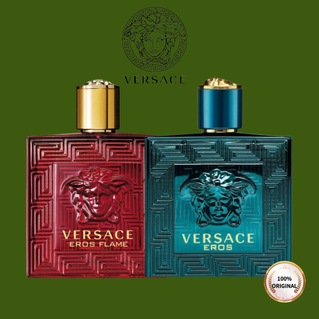 [100% Original]Versace Eros Flame Wewangian Pria Eau De Toilette EDT/ Eros Eau De Parfum EDP 100ML /