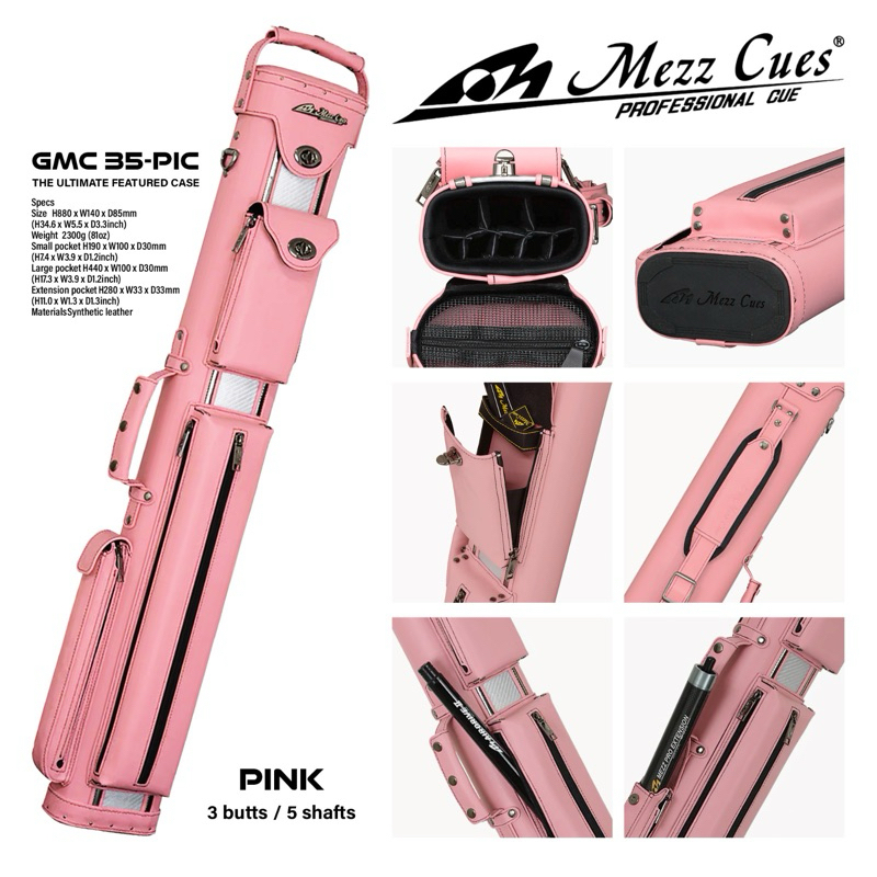 Mezz Cue Case GMC-35PC pink/tas billiard