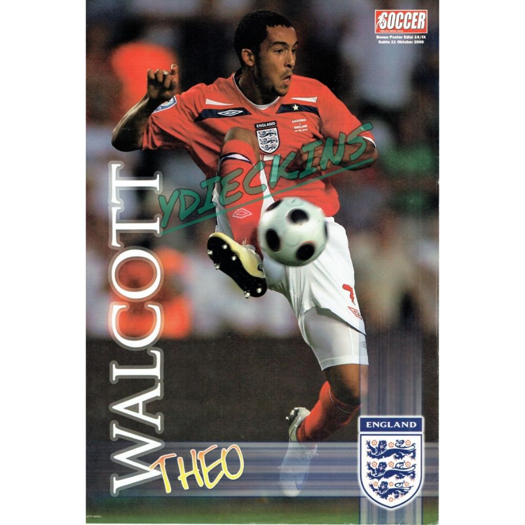 Koleksi Poster Bola Tabloid Soccer Theo Walcott - TimNas Inggris 2008