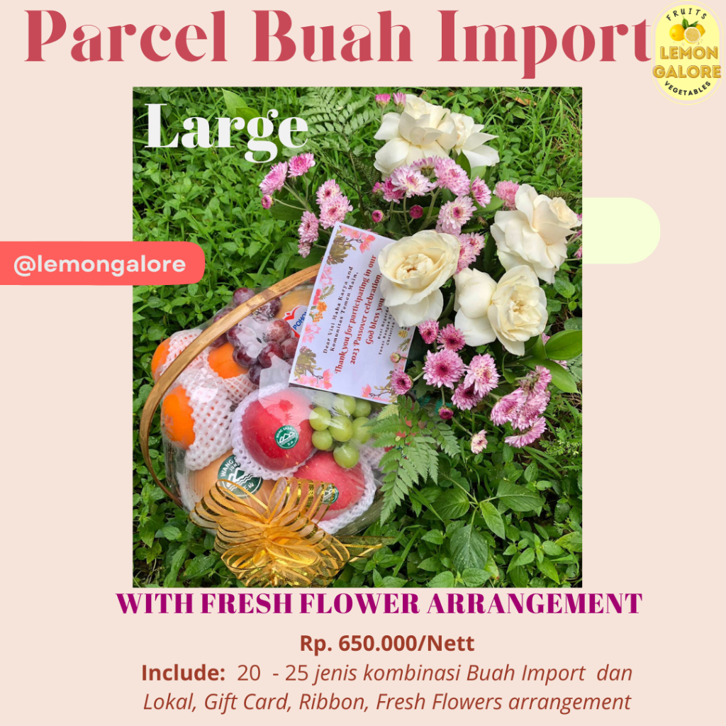 

PARCEL BUAH FRESH IMPORT/BUAT HADIAH/ORANG SAKIT/FREE KARTU UCAPAN