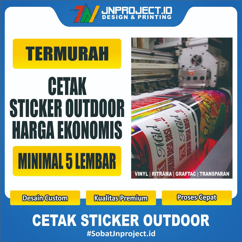 

Print Sticker Outdoor/ Custom Stiker Meteran Murah