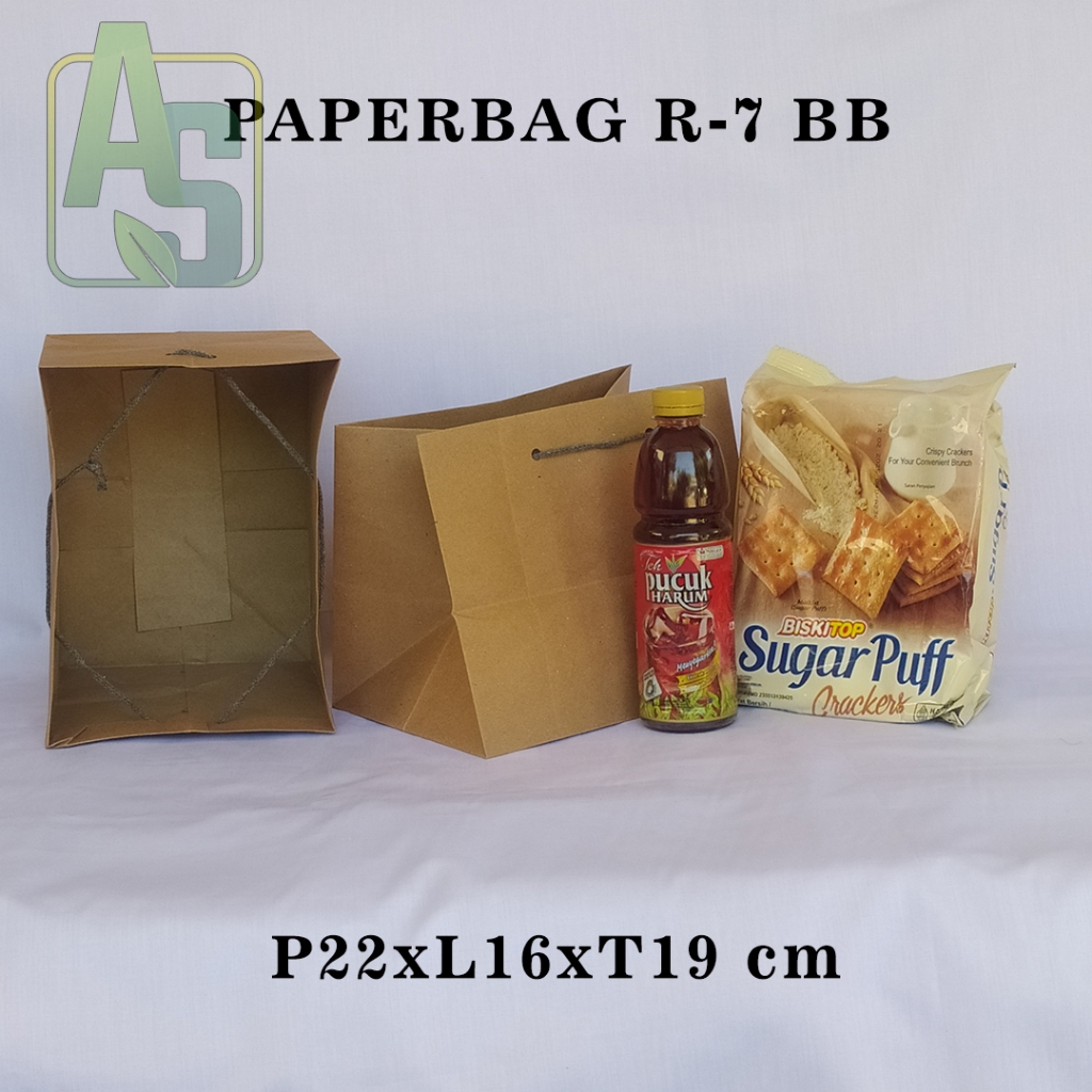 

PAPERBAG R-7 BB COKELAT POLOS UKURAN P22 X L16 X T19 CM