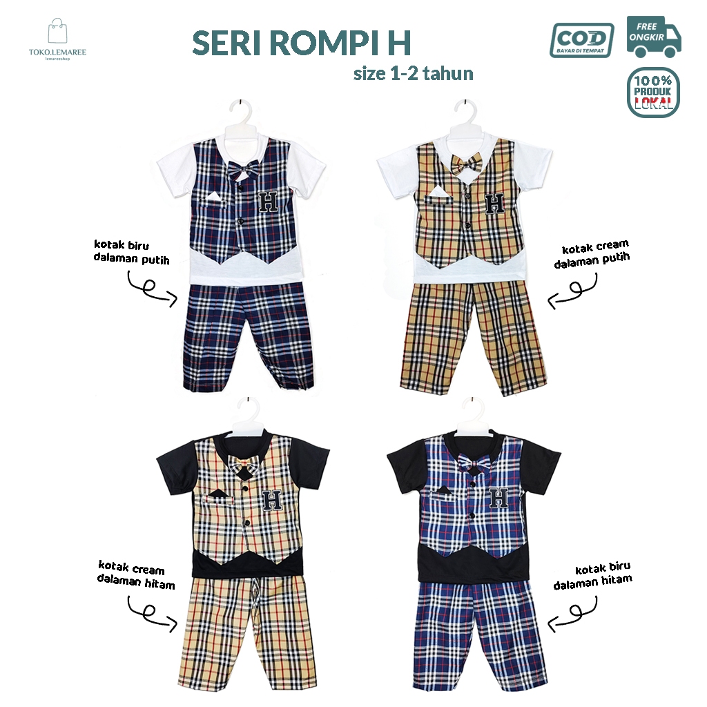 ( 1 - 3 TAHUN BOY ) SETELAN ROMPI ANAK BAYI LAKI-LAKI by toko.lemaree / BOYS VEST / BAJU PESTA KEREN
