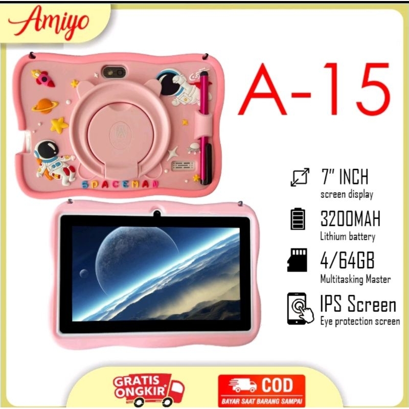 AMIYO TAB STUDYKIDS Tablet Study Kids A15 Astronout Version Tablet Anak Tablet Astronout  IPS Screen