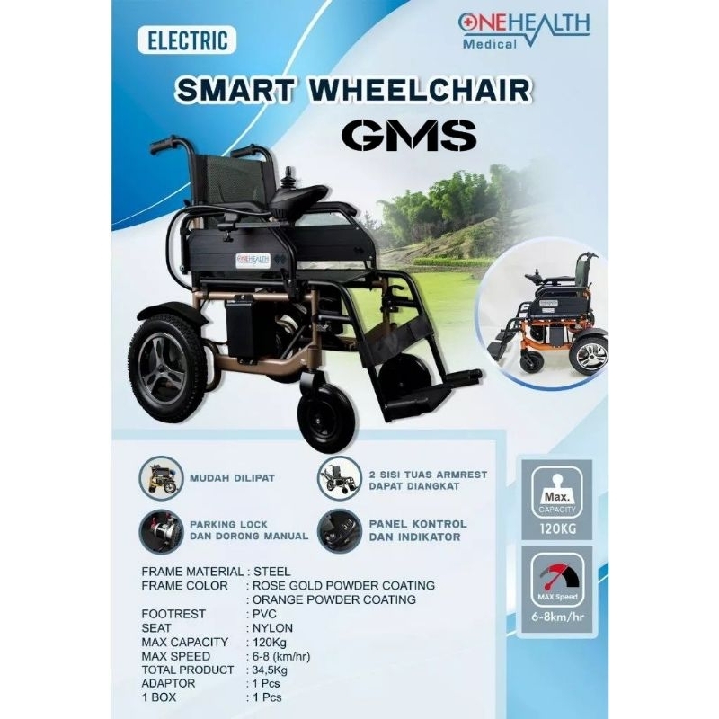 Kursi Roda Elektrik Onehealth / Smart Electric Wheel Chair