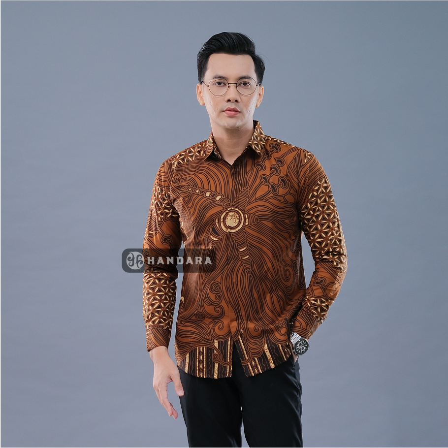 Batik Handara - Jarvis Coklat Kemeja Pria Furing Erro