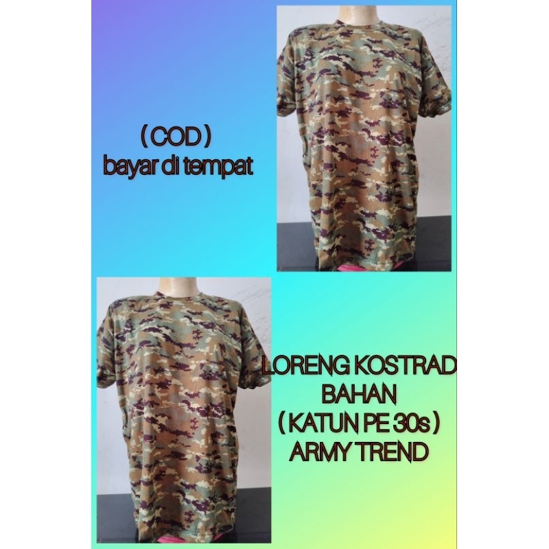 PROMO KAOS LORENG KOSTRAD LENGAN PENDEK / KAOS LORENG TNI / KAOS ARMY LENGAN PENDEK ORIGINAL
