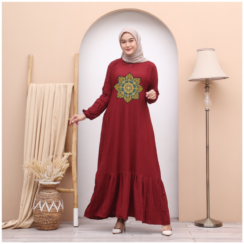 BAJU GAMIS RAYON POLOS TERBARU MODEL KEKINIAN RESLETING BUSUI